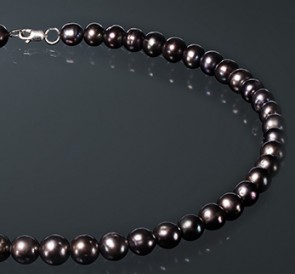 Ожерелье из жемчуга с095п40с: металлик пресноводный жемчуг, серебро 925°